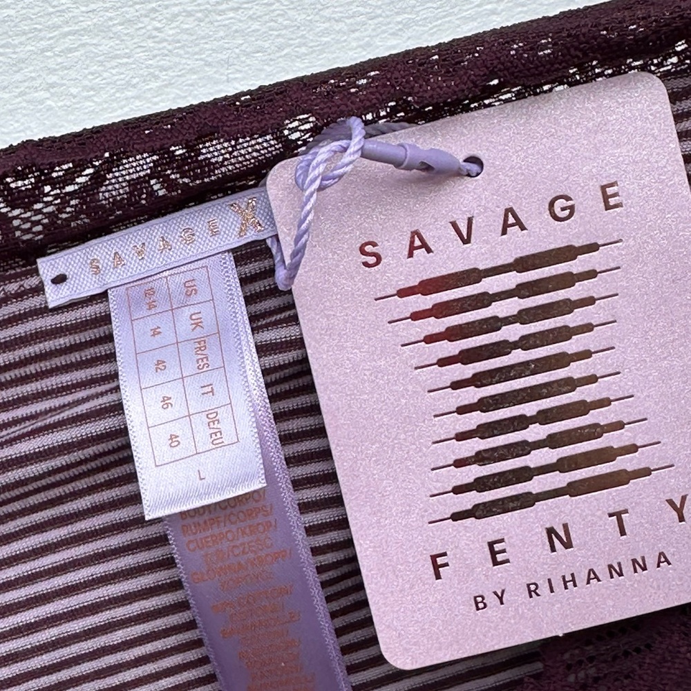 NEW Savage x Fenty Cotton Essentials Lace-Trim Shortie Panty size Large - Picture 4 of 10